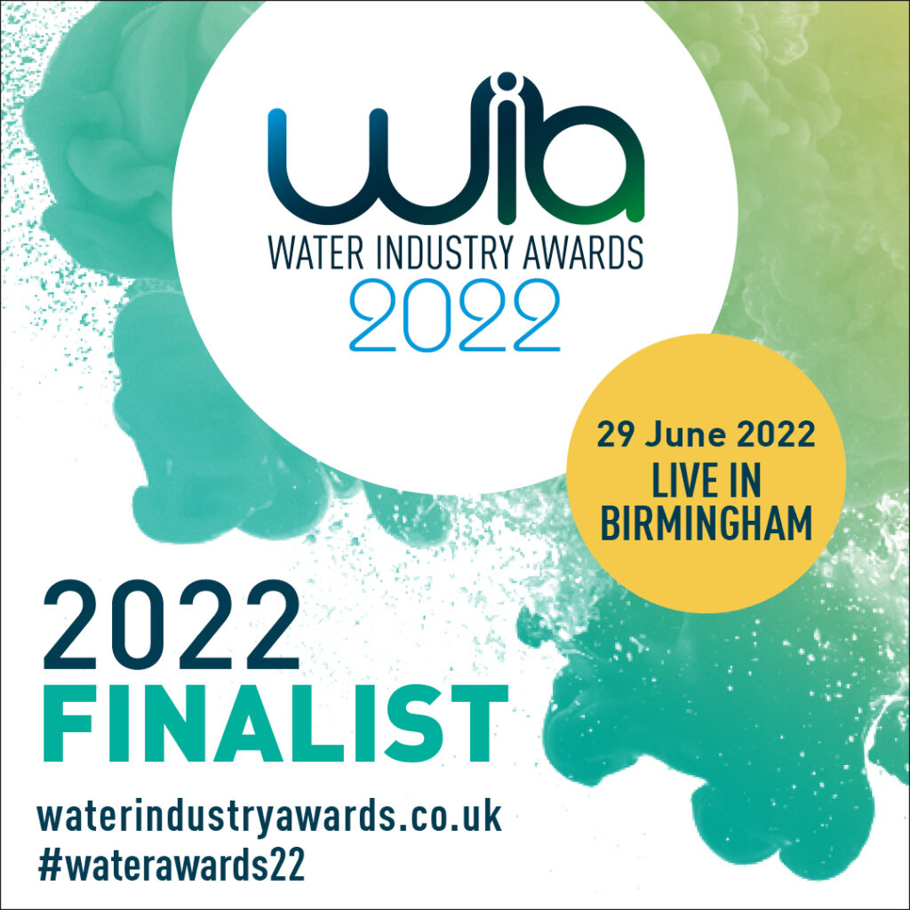 Water Industry Awards Finalist 2022, Celebrating excellence in UK Water. 29 June 2022 live in Birmingham