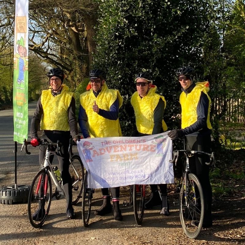 charity fundraising cycling team